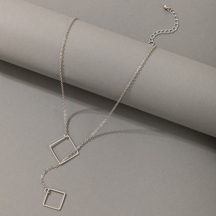 Hollow Square Pendant Necklace for Women