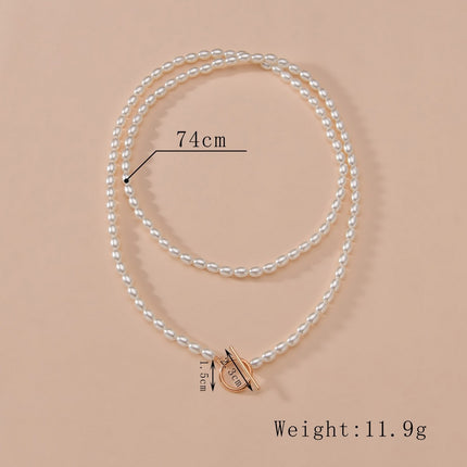 Vintage Women Baroque Pearl Necklace Exaggerated White Faux Choker