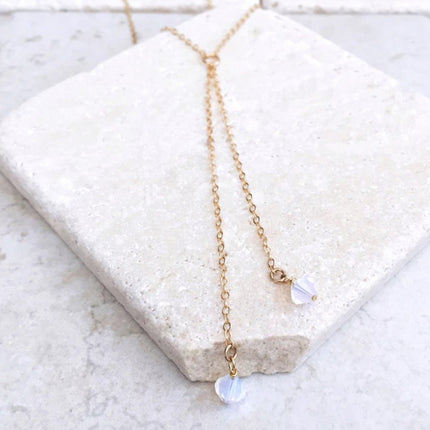 Glass Bead Tassel Necklace