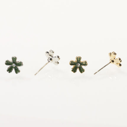Avocado flower stud earrings set