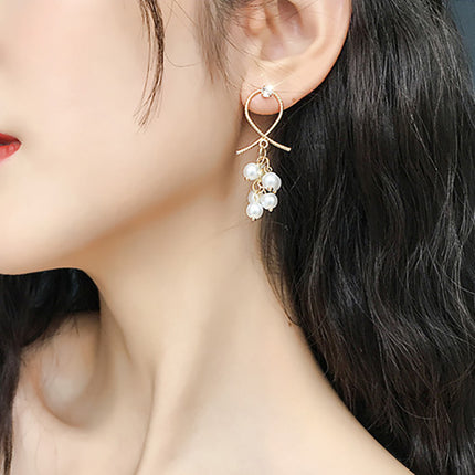 Long Tassel Pearl Drop Earrings
