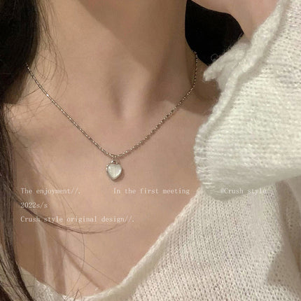 Heart Pendant Necklace Female Sweet - FASHION SHEGOODS LLC