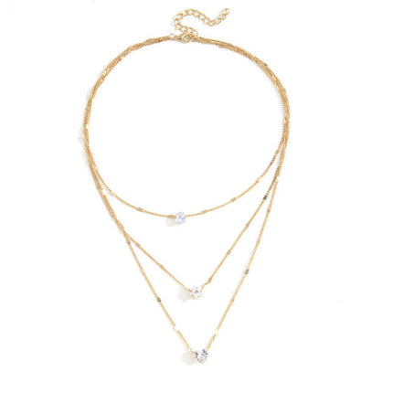 Multi-layered Pentagram Love Drop Pendant Chain Necklace