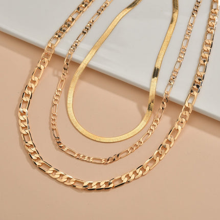 Multilayered Snake Chain Choker Necklace Jewelry - FASHION SHEGOODS LLC