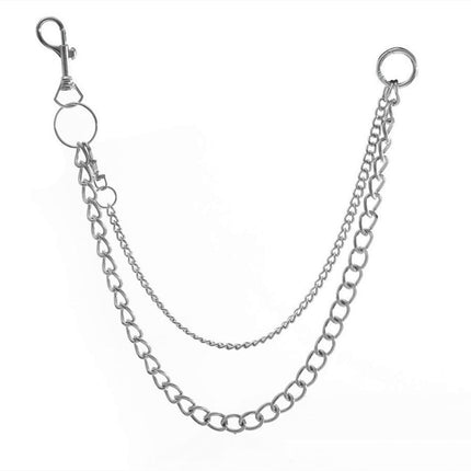 Hip Hop Pants Jean Chain Goth Punk Silver Trousers Chains