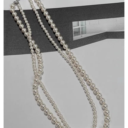 Layered Imitation Pearl Beaded Necklaces - FASHION SHEGOODS LLC