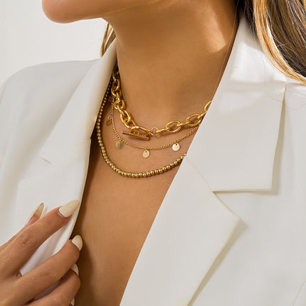 Multi Layer Tassel Chain Necklace Set - FASHION SHEGOODS LLC