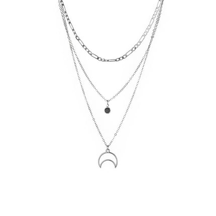 Vintage Star Moon Multi Layer Long Pendant Choker Necklaces