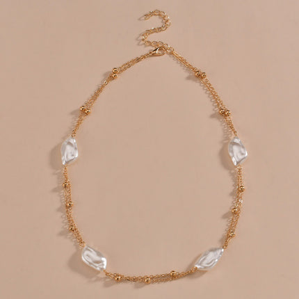 Pearl Baroque Beaded Chain Necklace