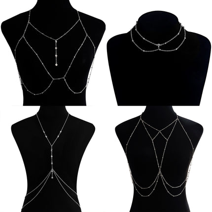 Sexy Body Chain Fashion Rhinestone Belly Party Beach Bra Chain