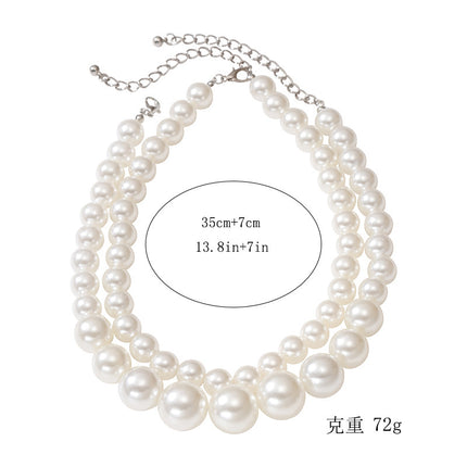 Exaggerated Chunky Big White Beads Choker Necklace