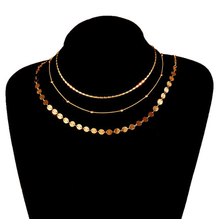 Multiple Bead Chain Choker Necklace for Women