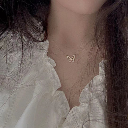 Crystal Butterfly Pendant Choker Necklaces