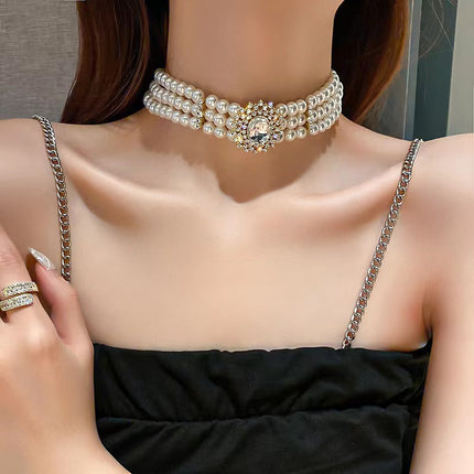 Multi Layer Pearl Beaded Necklaces Healing Crystal Jewelry Necklace - FASHION SHEGOODS LLC