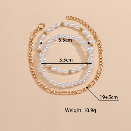 Bohemian Imitation Pearl Bead Chain Bracelet