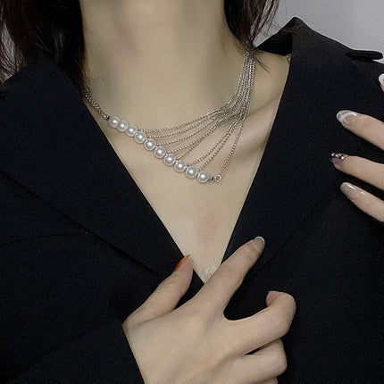 Popular Sale Ladies Fashion Jewelry Dainty Multi-Layered Baroque Pearl Necklaces