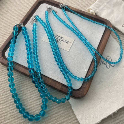 Blue Glass Bead Necklaces