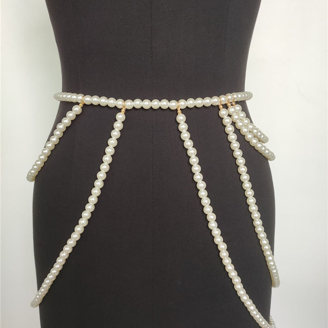 Multi-Layer Pearl Belt New Bead Skirt Chain