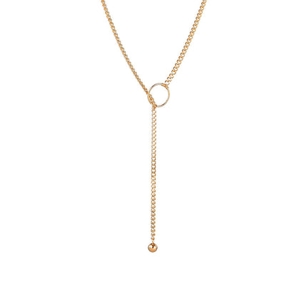Drop Tassel Choker Necklace Long Thin Chain