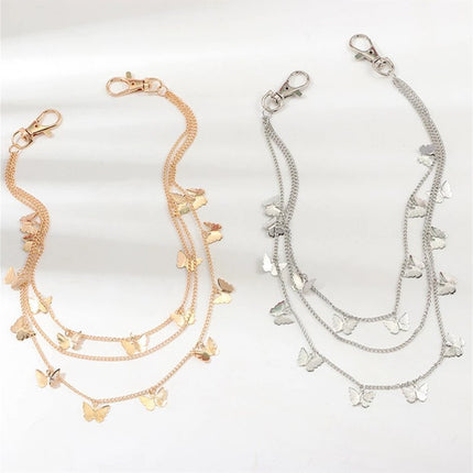 Hip Hop Multilayer Butterfly Waist Chain