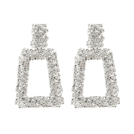 Vintage Geometric Square Round Drop Earrings