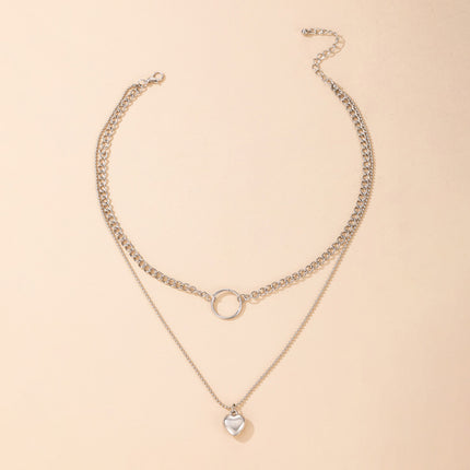 Heart Layered Chain Necklace for Women