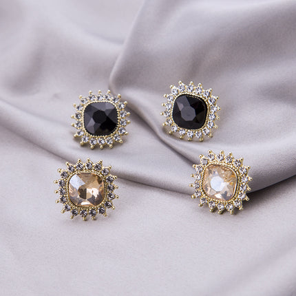 Geometric Square Rhinestone Earring - FASHION SHEGOODS LLC