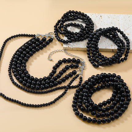 Multi-layer Long Pearl Necklace Set for Women - FASHION SHEGOODS LLC