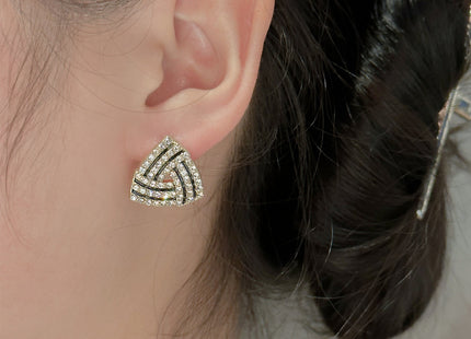 Rhinestone Triangle Stud Earrings