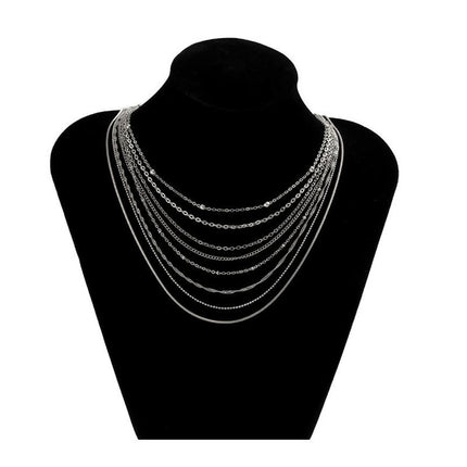 Multi Layer Link Chain Necklace Women - FASHION SHEGOODS LLC