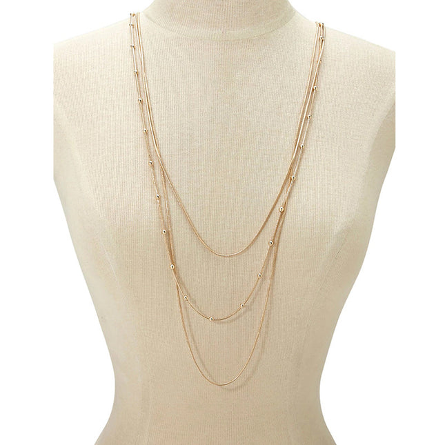 Layer Snake Beaded Chain Necklace