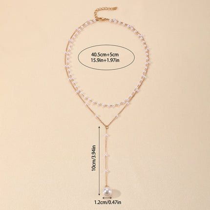 New Pearl Necklace Tassel Layered Necklace - FASHION SHEGOODS LLC