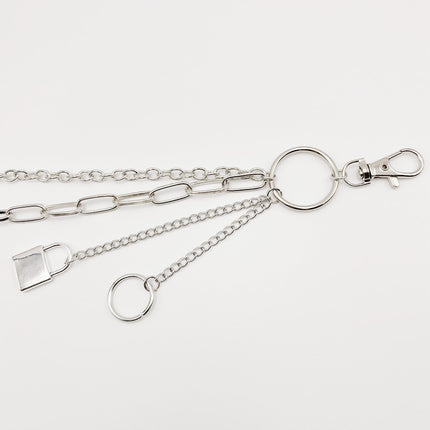 Hip Hop Punk Hollow Out Lock Pendant Chain