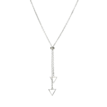Long Chain Tassel Necklace with triangle