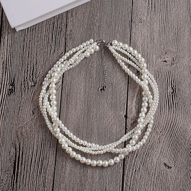 Multilayer Simulated Pearl Choker Necklace for Women - FASHION SHEGOODS LLC