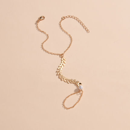 Wheat Chain Elegant Pearl Bracelet