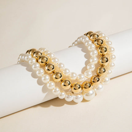 Imitation Pearl Multi-layer Beaded Necklace - FASHION SHEGOODS LLC