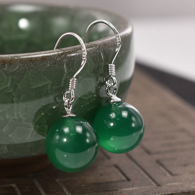 Nature Stone Black Agate Earring