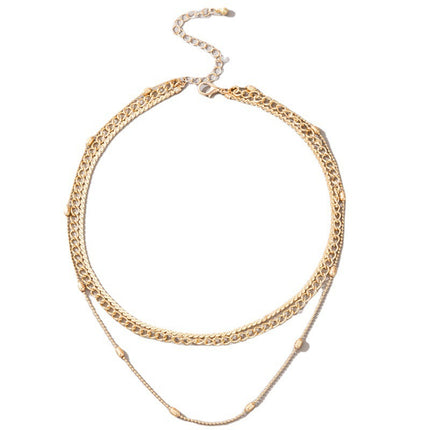Multi Layered Bead Chain Necklace for Women - FASHION SHEGOODS LLC