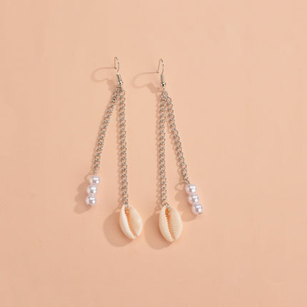 Fashion White Shell Pendant Earrings