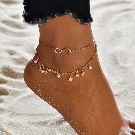Star Infinity Anklets Fashion Multilayer Foot Chain
