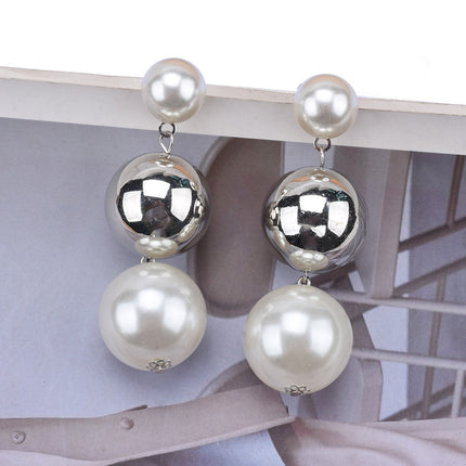 Hip-hop CCB Round Beaded Round Earrings