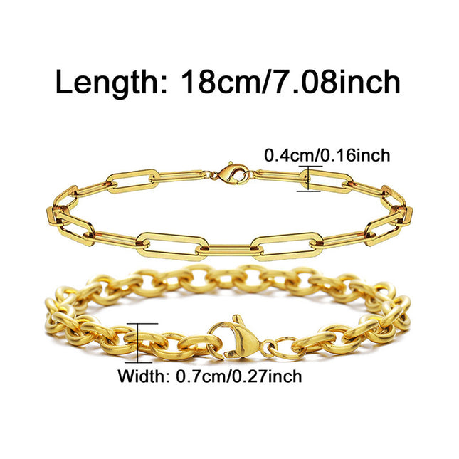 Paper Clip Chain Bracelet Set