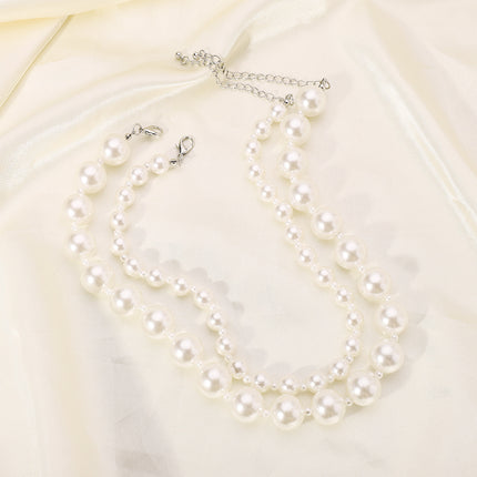 Double-layer Pearl Choker Necklace Pearl Beaded Necklace