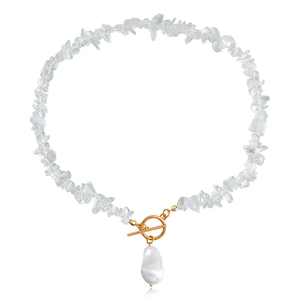 Natural Irregular transparent Stone Necklace