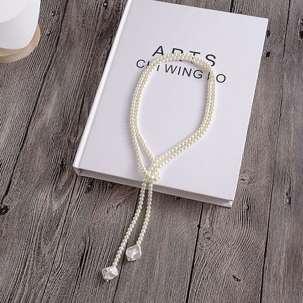 Vintage Trendy Pearl Tassel Necklace for Women