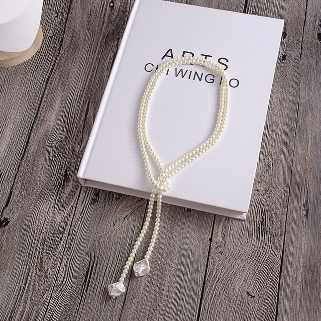 Vintage Trendy Pearl Tassel Necklace for Women