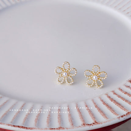 Elegant Large Floral Flower Earrings
