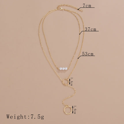 Pearl Drop Lariat Necklace