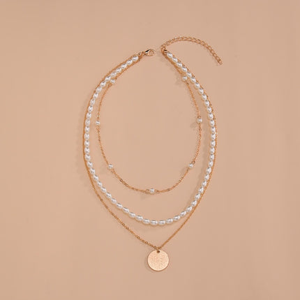 Multi-layer Layered Pearl Necklace Women Pendant - FASHION SHEGOODS LLC